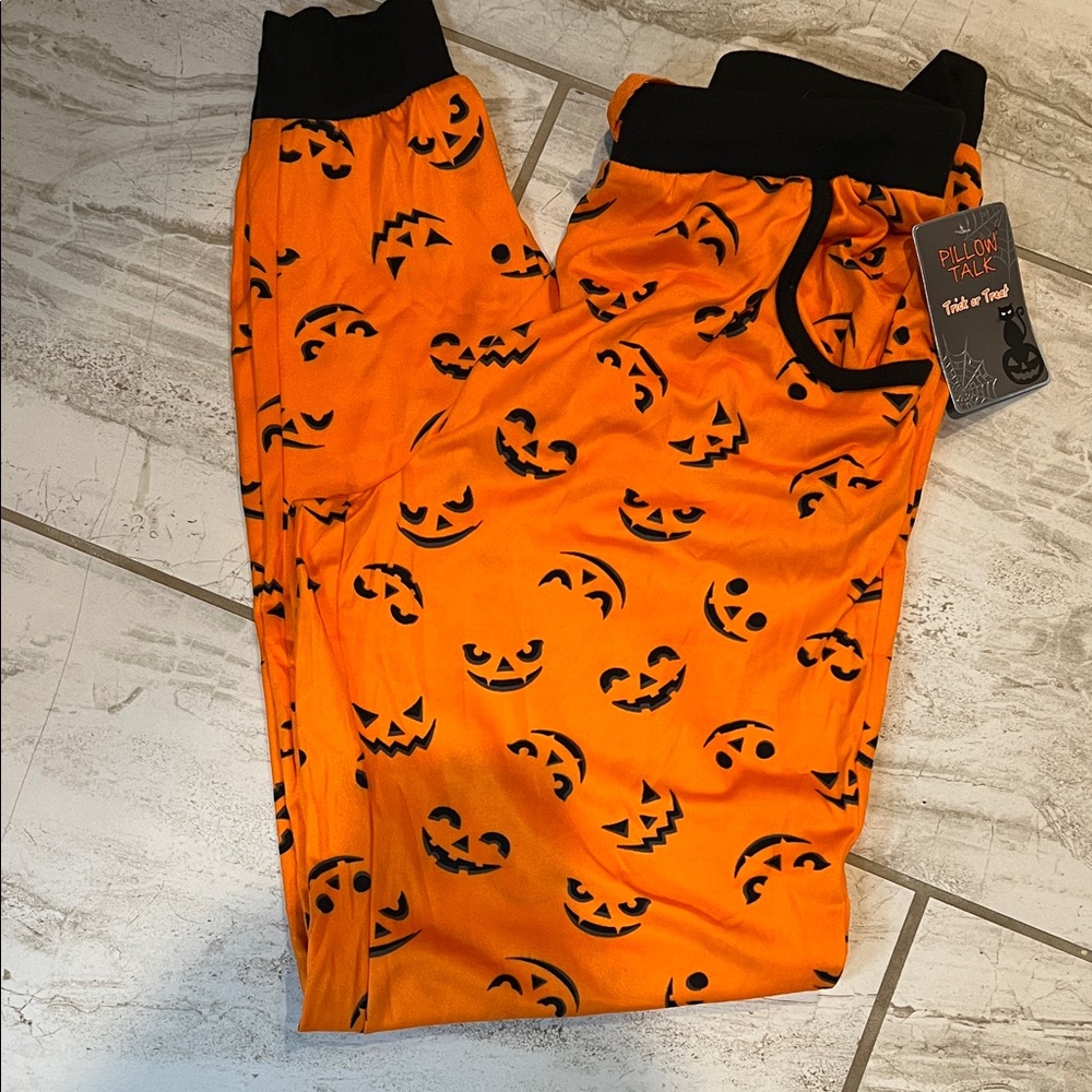 Orange Halloween Pumpkin Pajama Pants